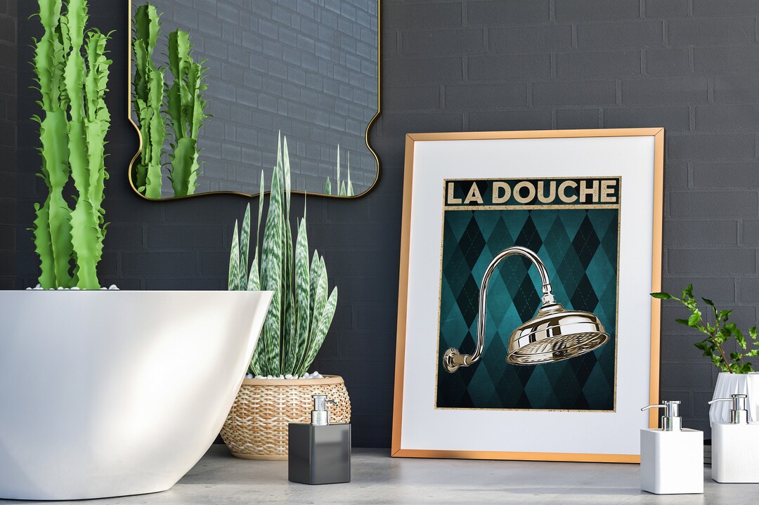 La Douche Shower Art, Boho Bathroom Print, Bathroom Wall Art, Bathroom