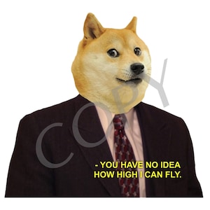 Doge Dogecoin Dog The Office Michael Scott Meme Funny Art Print