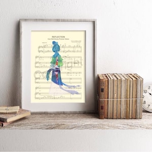 Mulan Reflection Sheet Music Art Print