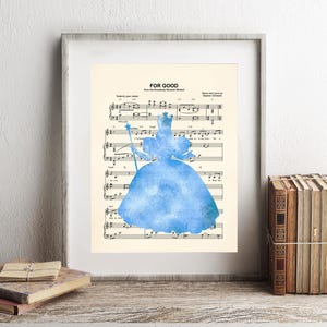 Wicked For Good Glinda Watercolor Sheet Music Art Print