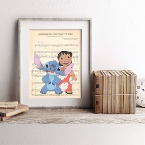 Lilo and Stitch Sheet Music Art Print