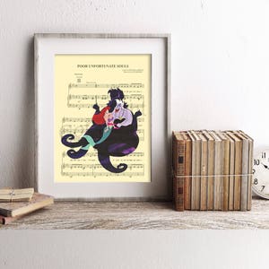 La petite sirène Ursula Silhouette Poor Unfortunate Souls Partition Impression artistique