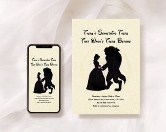 Beauty and the Beast Belle & Beast Baby Shower Customizable Invitation [Digital File]