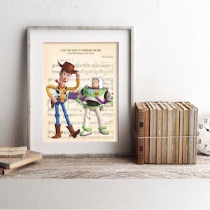 Toy Story Woody and Buzz Sheet Music Art Print