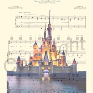 Disney World Cinderella Castle Sheet Music Art Print image 2