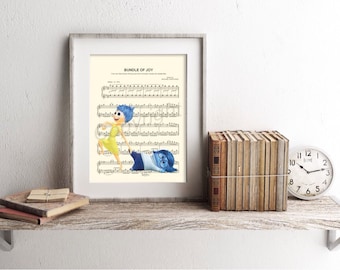 Inside Out Joy and Sadness Bundle of Joy Sheet Music Art Print