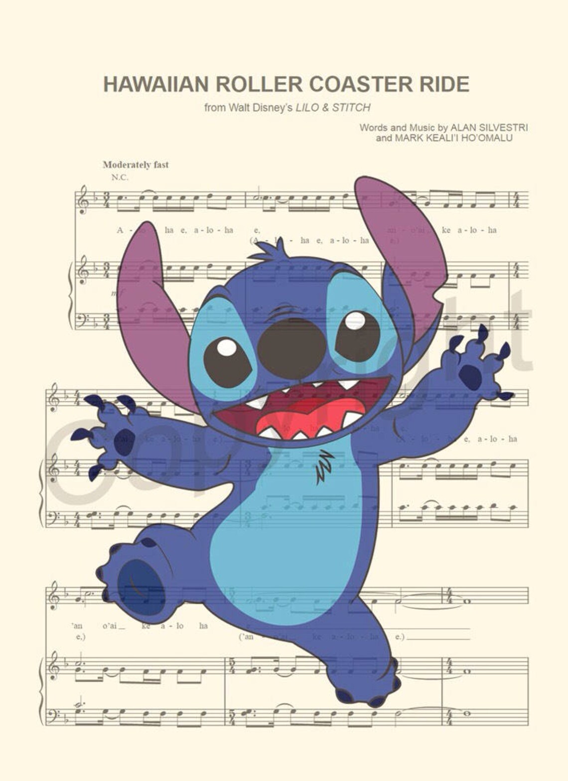 Stitch Sheet Music Art Print Etsy