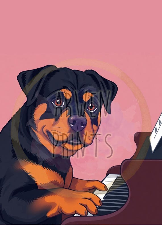 Custom Rock Star Pet Portrait Personalized Musician Dog Art