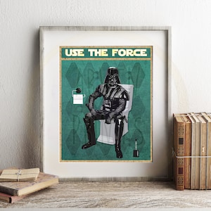 Star Wars Darth Vader Use The Force Art Print, Darth Vader Art, Funny Bathroom Print, Funny Bathroom Decor, Star Wars Bathroom Wall Art