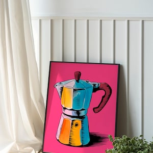 Pôster de café italiano Buongiorno, decoração de cozinha minimalista neutra, arte de tipografia de comida para casa