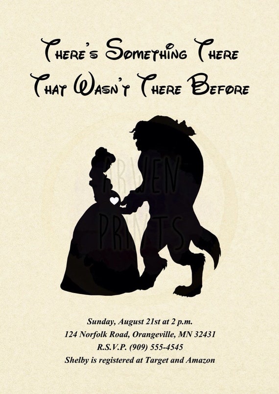 Beauty and the beast baby hotsell shower invites
