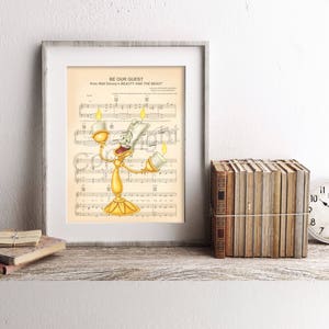 Beauty and the Beast Lumière Be Our Guest Sheet Music Art Print