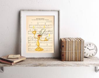 Beauty and the Beast Lumière Be Our Guest Sheet Music Art Print