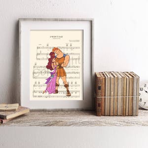 Hercules and Meg I Wont Say I'm In Love Sheet Music Art Print