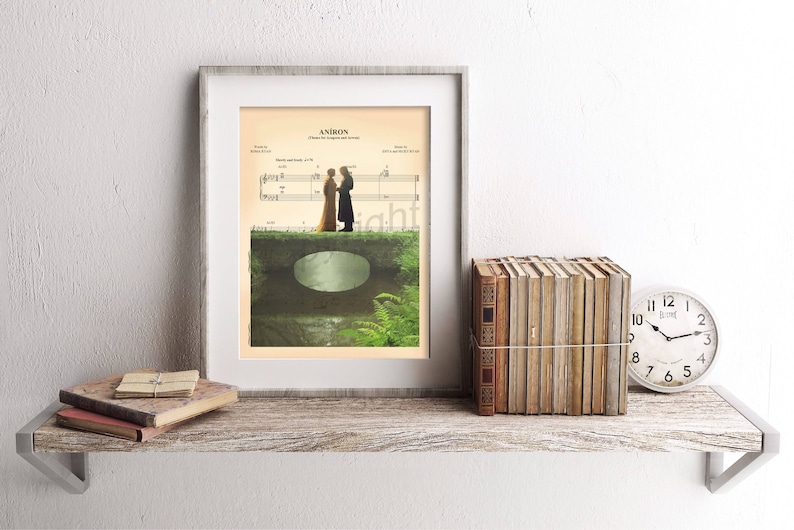 Lord of the Rings Arwen and Aragorn Sheet Music Art Print image 1