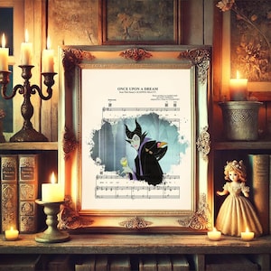 Sleeping Beauty Maleficent Splatter Once Upon A Dream Sheet Music Art Print