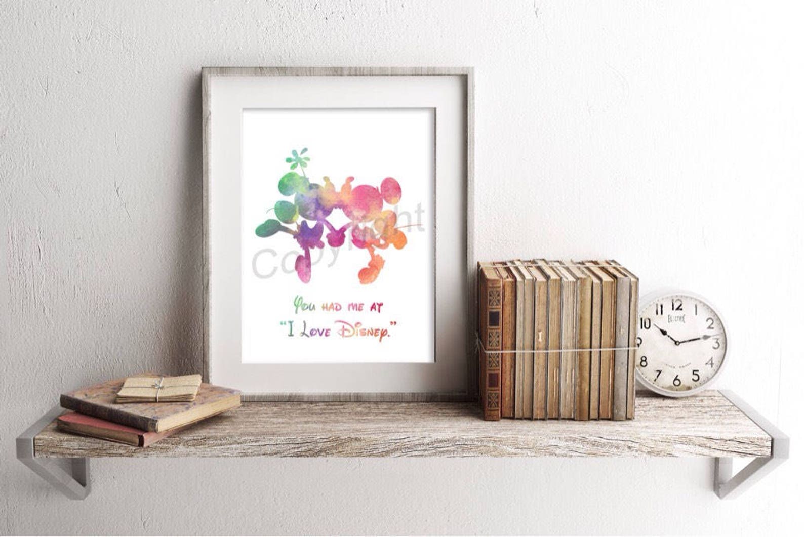 Mickey and Minnie Watercolor Art Print - Etsy
