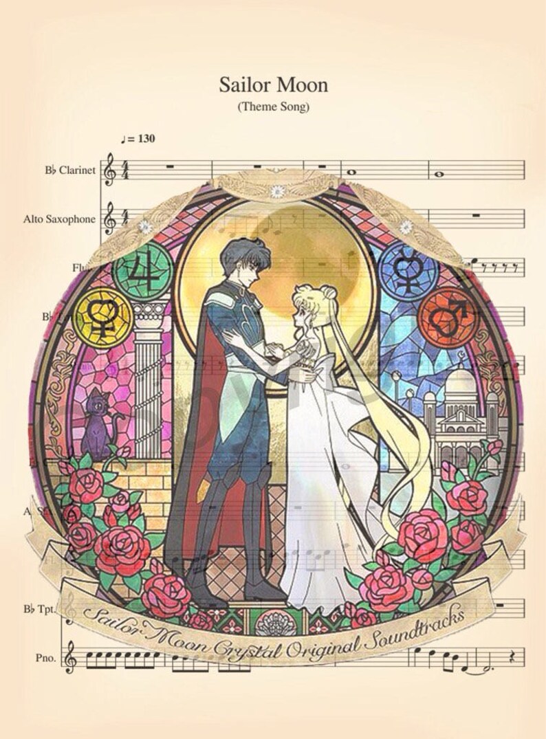 Sailor Moon Crystal Soundtrack Sheet Music Art Print | Etsy