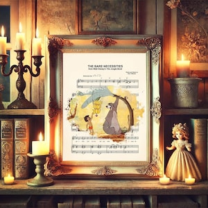 The Jungle Book Mowgli and Baloo Bananas The Bare Necessities Sheet Music Art Print