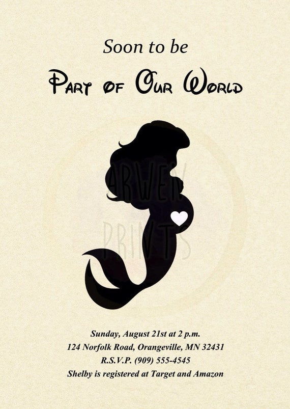 Little Mermaid Ariel Baby Shower Customizable Invitation digital File -  Etsy Australia