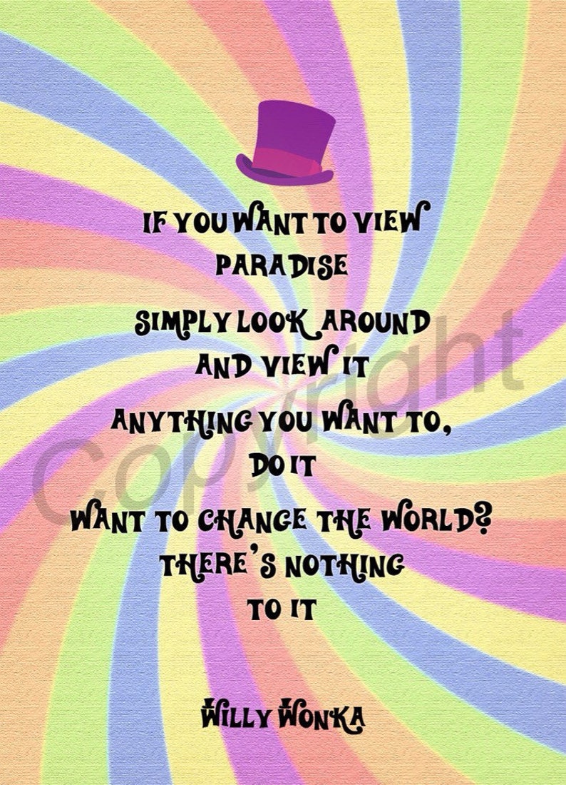 I Eat More Willy Wonka Jr Lyrics Willy Wonka and the Chocolate Factory Pure Imagination Lyrics | Etsy