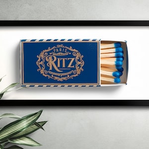 Chic Vintage Matchbox Art, The Ritz Hotel Poster, Elegant Farmhouse Wall Decor, Los Angeles Travel Print, Timeless Retro Wall Art Gift for