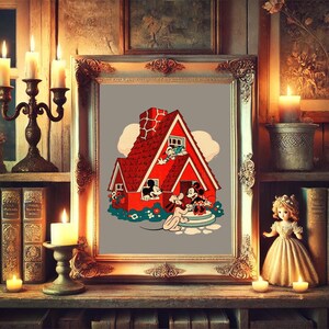 Mickey and Minnie Home Vintage Art Print
