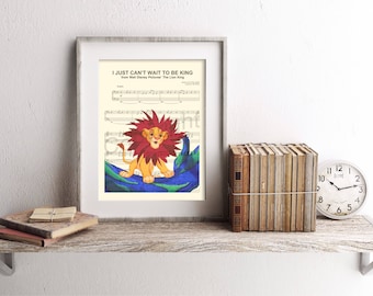 Lion King Simba I Just Can't Wait to be King Sheet Music Art Print