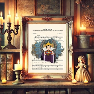 Impresión artística de la partitura de Blancanieves y la Reina Malvada