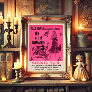 Walt Disney Art Festival Ad Vintage Art Print