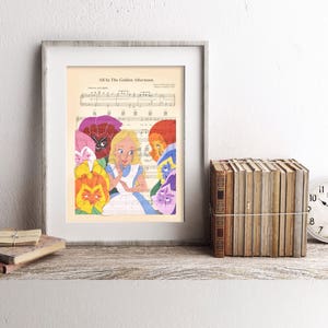 Alice in Wonderland Flowers Sheet Music Art Print