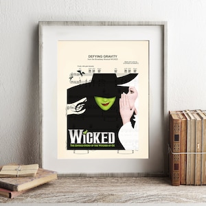 Wicked Defying Gravity Elphaba and Glinda Sheet Music Art Print