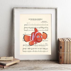 Finding Nemo Marlin In The Big Blue World Sheet Music Art Print