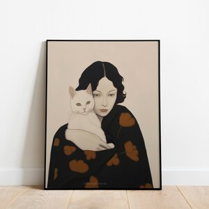 Cat Lover Art Print Cat Print Poster Cat Illustration Art Print Cute Cat Print Printable Wall Art and Kitty Cuddles Print
