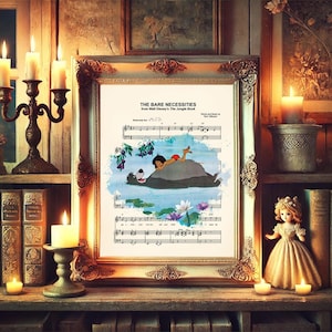 The Jungle Book Mowgli and Baloo The Bare Necessities Sheet Music Art Print