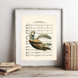 Finding Nemo Crush Go With The Flow Sheet Music Art Print