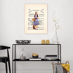 Wizard of Oz Dorothy and Toto Over the Rainbow Canvas Sheet Music Art Print