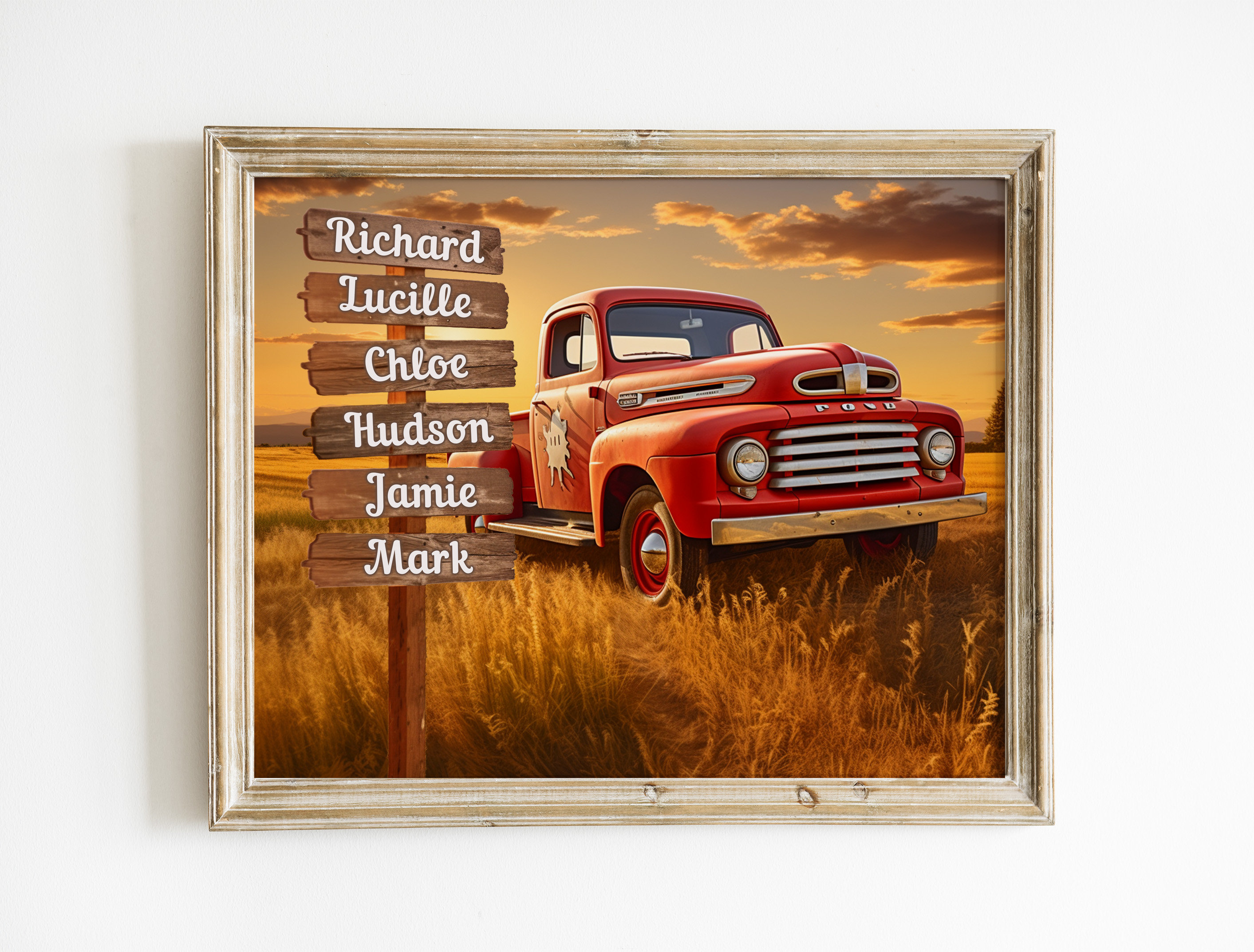 Family Custom Names Signs Canvas Wall Decor