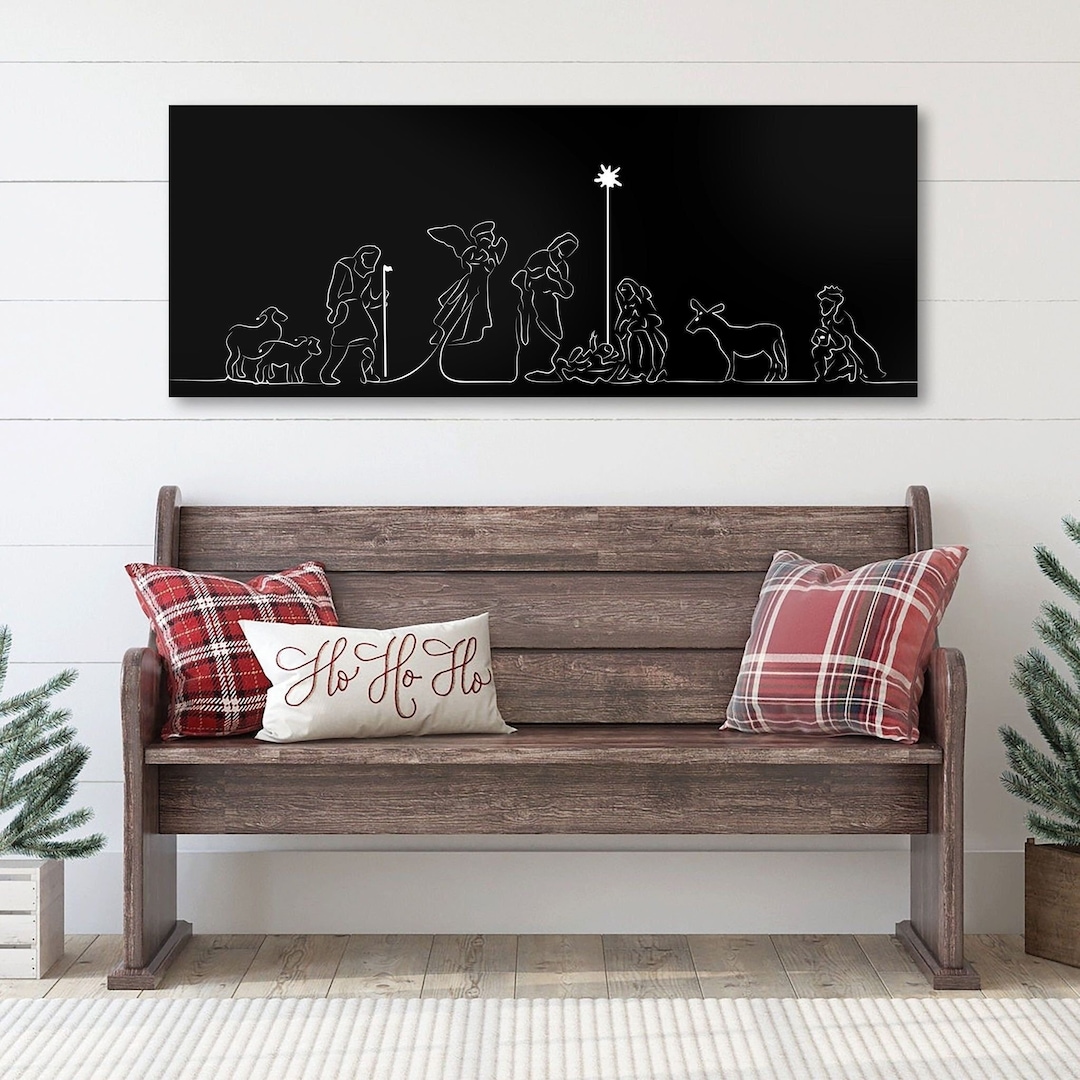 Nativity Scene Christmas Canvas Wall Decor - Etsy