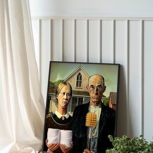American Gothic Toilet Paper Funny Bathroom Print, Funny Bathroom Wall Decor, Funny Wall Art ...