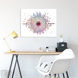 Iris Eye Anatomy Watercolor Print Optometry Ophthalmology Art Doctor office Decor