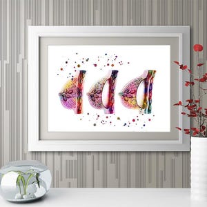 Female Breast Augmentation watercolor print, plastic surgeon gift, plastic surgery image 6