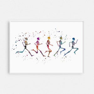 Physical therapist gift Skeleton running print Sports medicine art Doctor Orthopedic therapists office decor