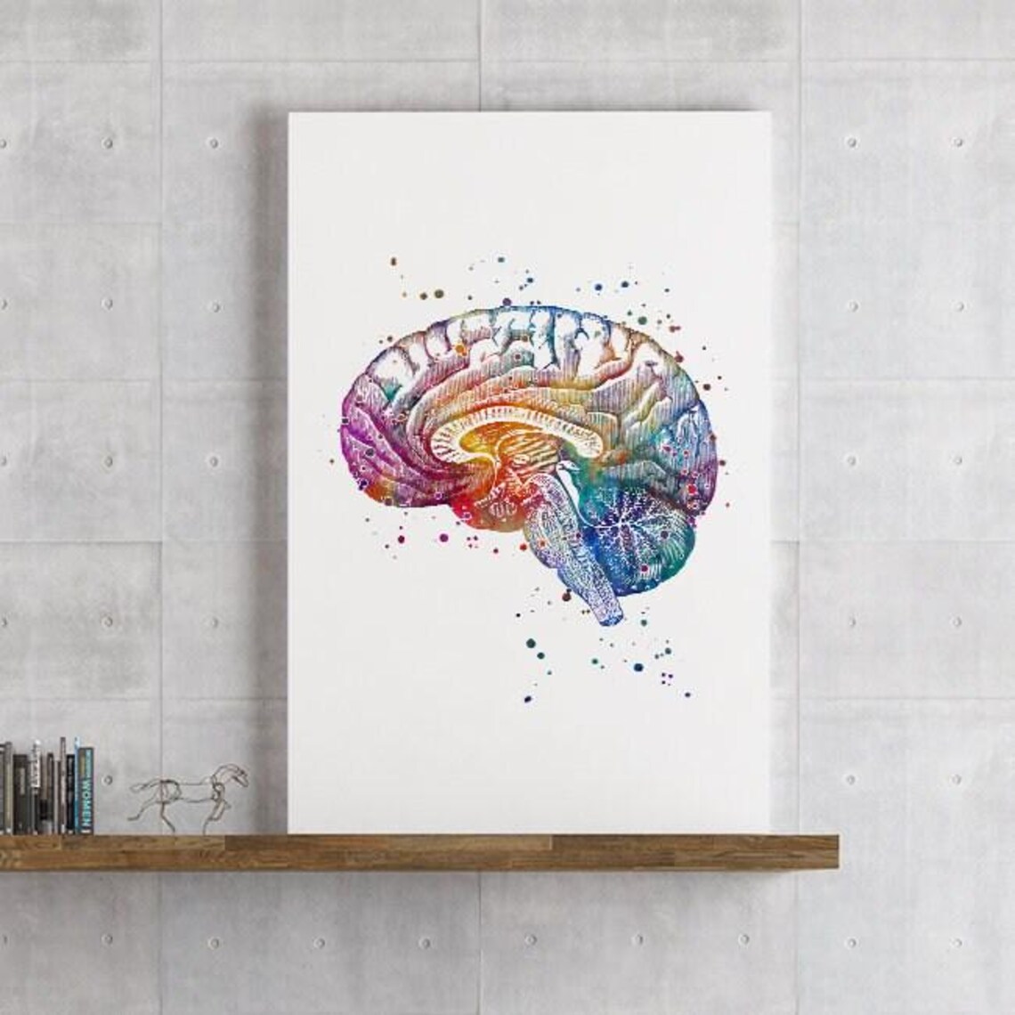 Neuroanatomy Art Print | Brain Anatomy Cross Section | Watercolor ...
