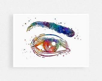 Menschliches Auge Aquarell Druck Optometrie Kunst Klinik Dekor Augen Arzt Büro Wandkunst