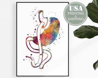 Gastric Bypass Anatomy Art Watercolor Print Bariatric surgery clinic, Doctor surgeon office decor