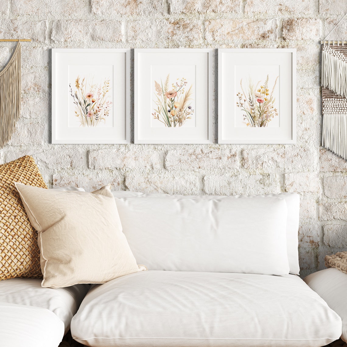 Boho Nursery Decor | Wildflowers Prints | Floral Baby Girl Nursery Wall ...