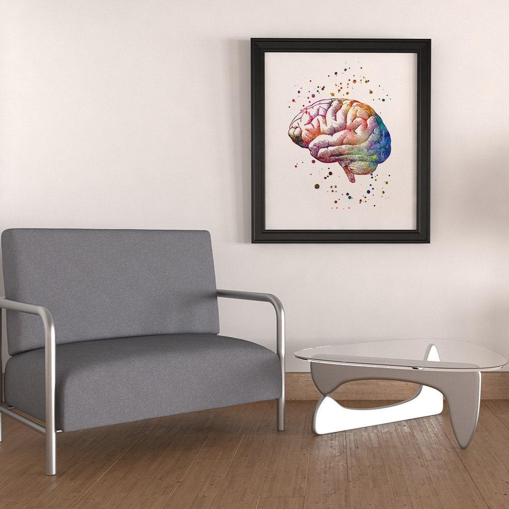 Brain Anatomy Art Print | Medical Office Decor | Human Anatomy ...