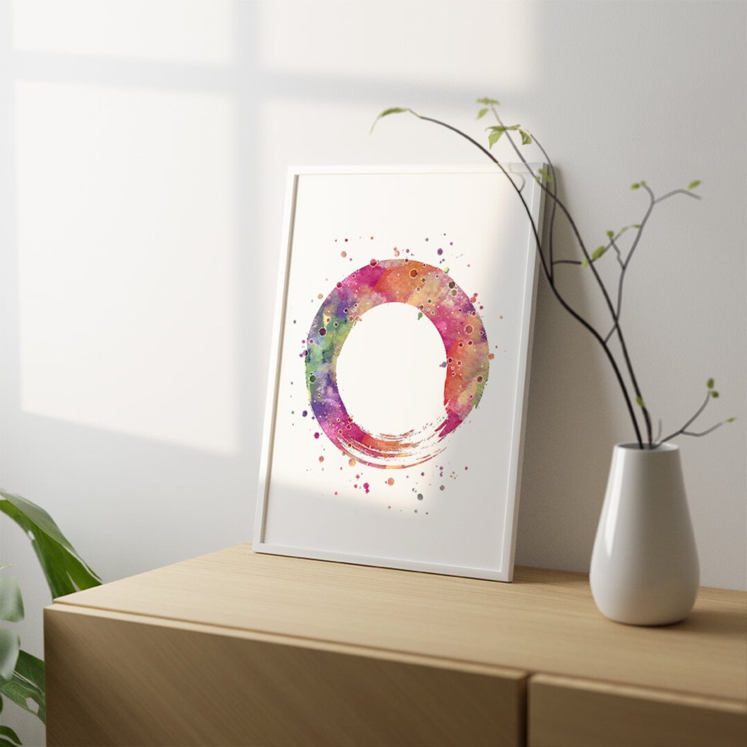 Enso Circle Zen Art Print | Pink Watercolor Spiritual Home Decor ...