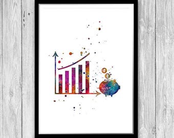 Financial Adviser office decor watercolor art print